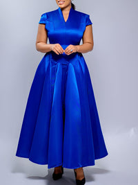 V-Neck Satin Dress
