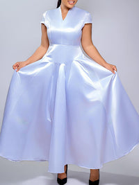 V-Neck Satin Dress