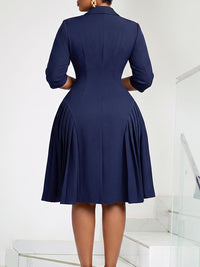 Button-Front Pleated Dress