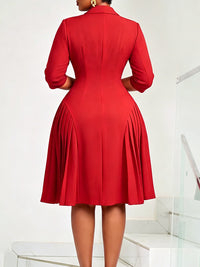 Button-Front Pleated Dress
