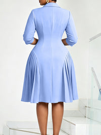 Button-Front Pleated Dress