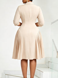 Button-Front Pleated Dress