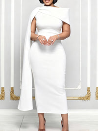 Solid Draped Bodycon Dress