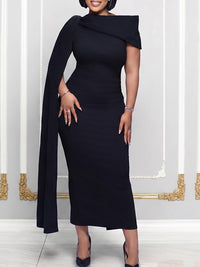 Solid Draped Bodycon Dress