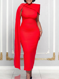Solid Draped Bodycon Dress