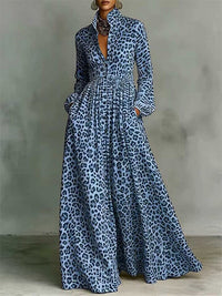 Leopard Button-Front Shirt Dress