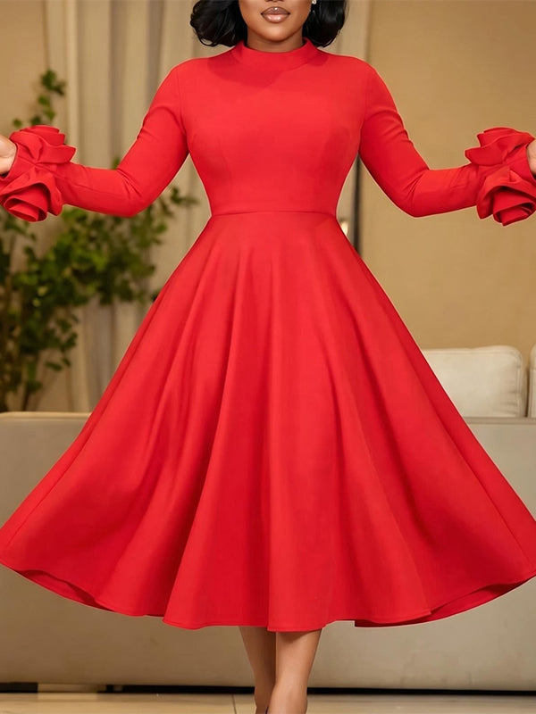 3D Floral Sleeve Dress