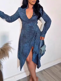 Stripe Tied Shirt Dress