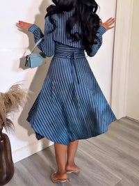 Stripe Tied Shirt Dress