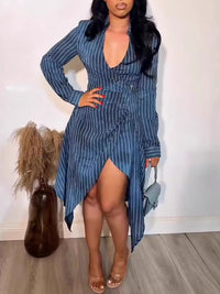 Stripe Tied Shirt Dress