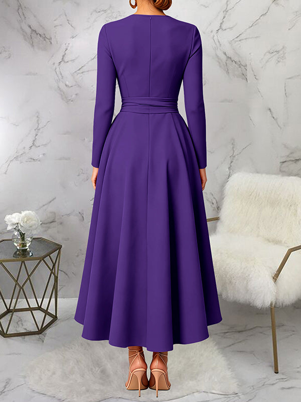 Solid Tied Slit Dress