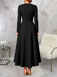 Solid Tied Slit Dress