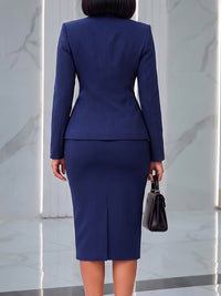 Double-Breasted Blazer & Skirt Set
