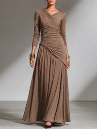 V-Neck Ruched Top & Skirt Set