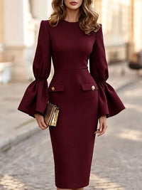 Bell-Sleeve Bodycon Dress