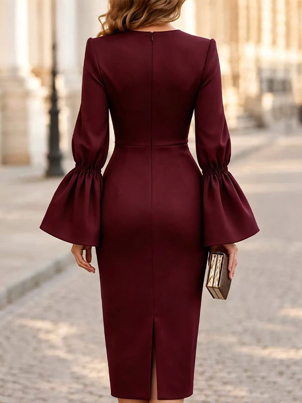 Bell-Sleeve Bodycon Dress