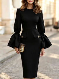 Bell-Sleeve Bodycon Dress