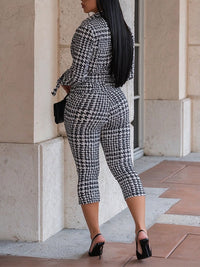 Printed Tied Blazer & Capri Pants Set