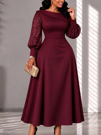 Lace Combo Midi Dress
