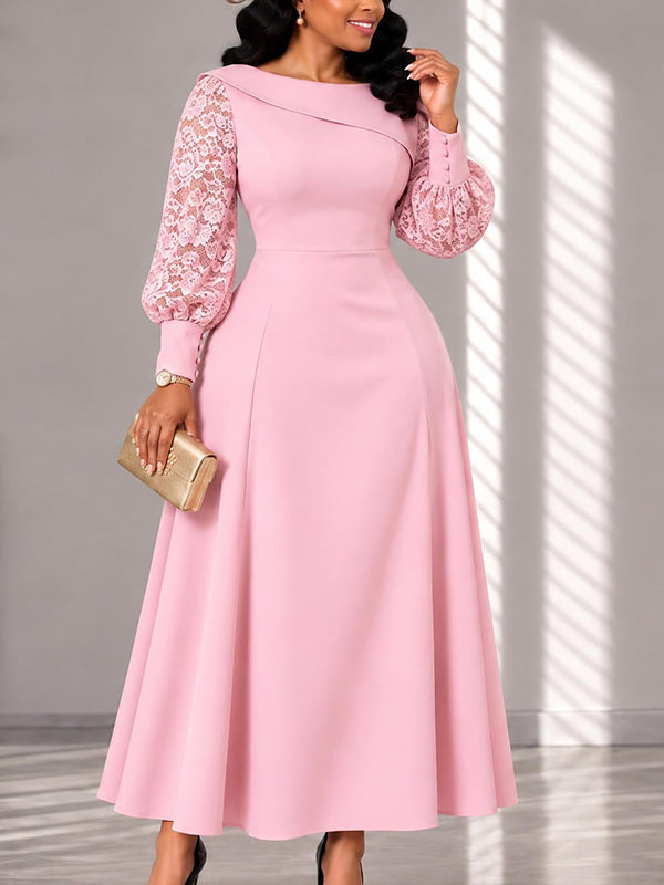 Lace Combo Midi Dress