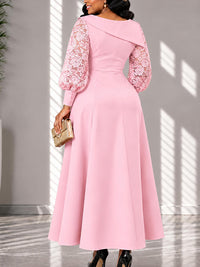 Lace Combo Midi Dress