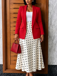 Blazer & Dot Skirt Set