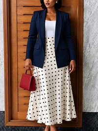 Blazer & Dot Skirt Set