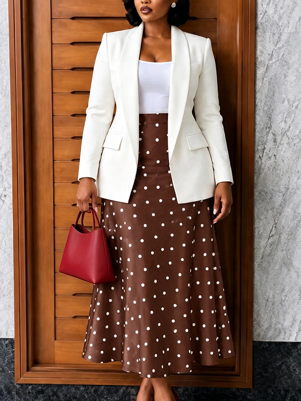Blazer & Dot Skirt Set