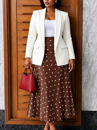 Blazer & Dot Skirt Set