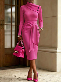 Button Top & Tied Skirt Set