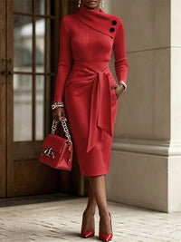 Button Top & Tied Skirt Set