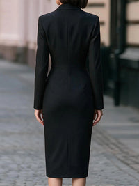 Two-Button Slit Blazer Dress
