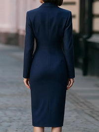 Two-Button Slit Blazer Dress