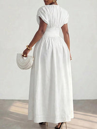 Solid Cinched-Waist Dress