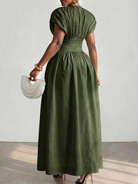 Solid Cinched-Waist Dress