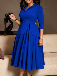Solid Peplum Blazer Dress