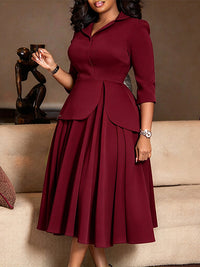 Solid Peplum Blazer Dress