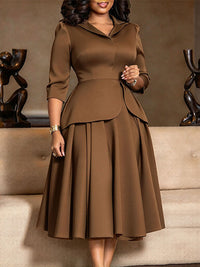 Solid Peplum Blazer Dress