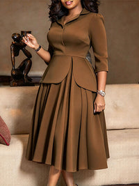 Solid Peplum Blazer Dress