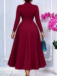 V-Neck Button-Front Dress