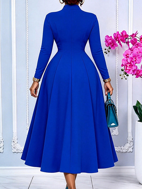 V-Neck Button-Front Dress