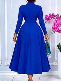 V-Neck Button-Front Dress