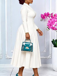 V-Neck Button-Front Dress