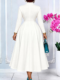 V-Neck Button-Front Dress