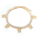 Butterfly Round Diamond Anklet