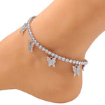 Butterfly Round Diamond Anklet