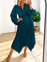 Twisted Front Pleated Dress