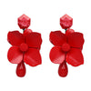 Fashion Big Green Flowers Drop Earrings