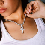 Ankh Key Tennis Necklace