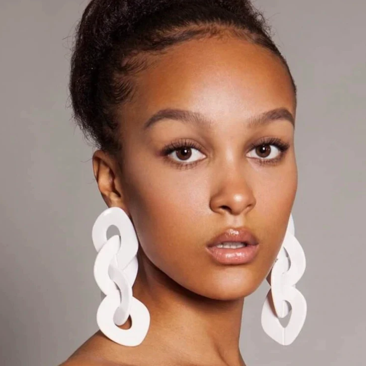 Big Modern Acrylic Link Earrings